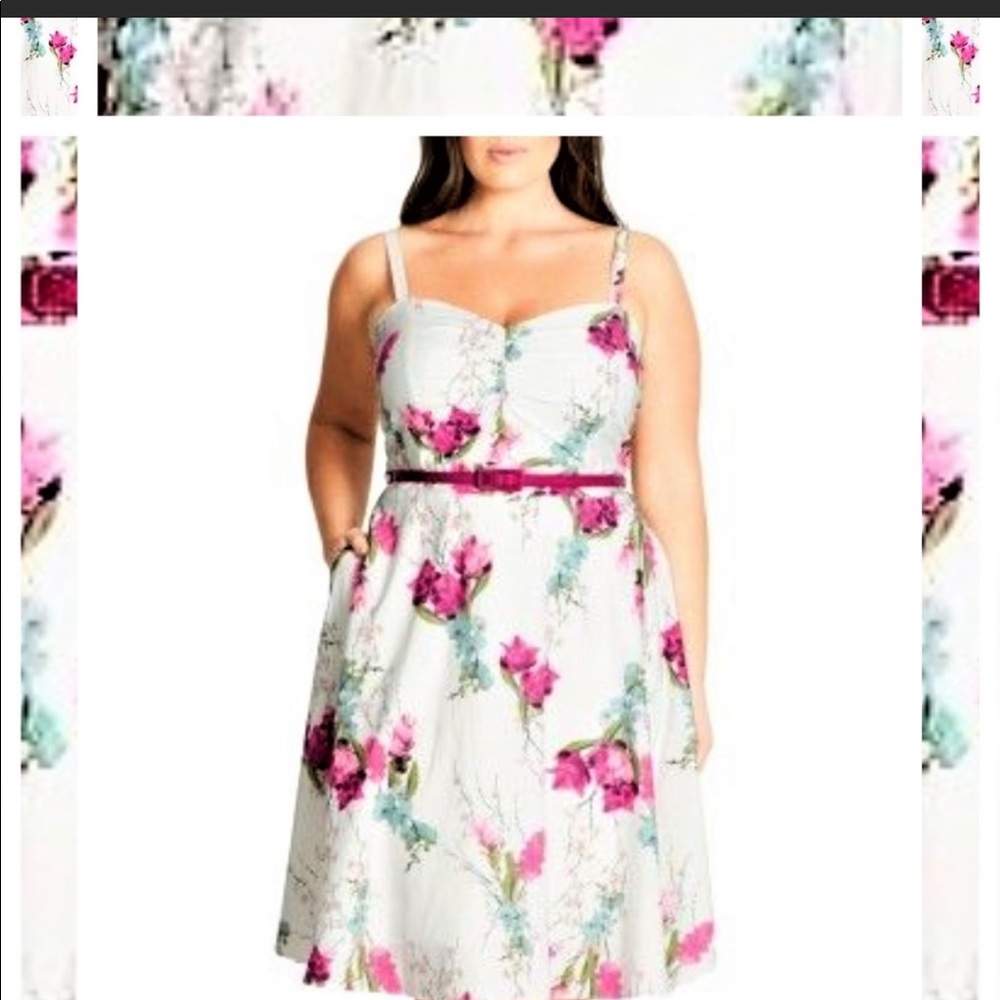 City chic fit & flare floral dress